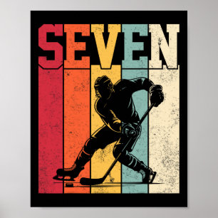 Affiche Amateur de hockey sur glace de sept ans Rétro 7e a