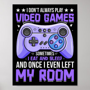Affiche Amateur de jeux vidéo mignon joueur de jeux pour g
