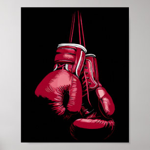 Affiche Amateur de kickboxing boxeur gant de boxe vintage