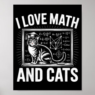 Affiche Amateur de maths chat drôle professeur de mathémat