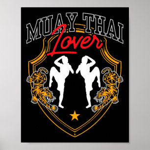 Affiche Amateur de Muay Thai Boxe Arts Martiaux Combattant