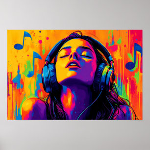 Affiche Amateur de musique Pop Art – Art de la groove au c