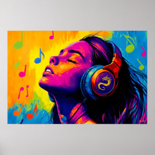 Affiche Amateur de musique Pop Art – Groove avec l'emblème