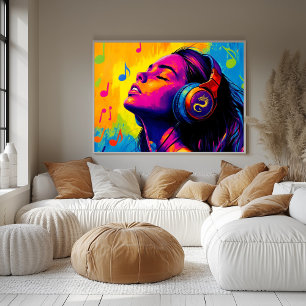Affiche Amateur de musique Pop Art – Groove avec l'emblème