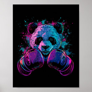 Affiche Amateur de Panda Boxe Gants de Boxe Kickboxing Drô