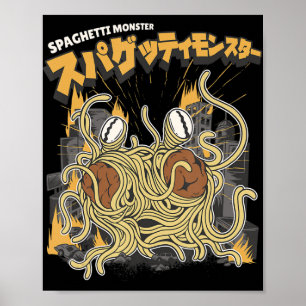 Affiche Amateur de pâtes Spaghetti monstre anime