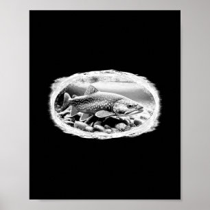 Affiche Amateur de pêche à la mouche sèche pour truites de