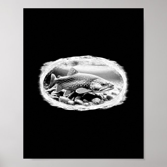Affiche Amateur de pêche à la mouche sèche pour truites de (Devant)