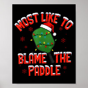 Affiche amateur de pickleball de Noël le plus susceptible 