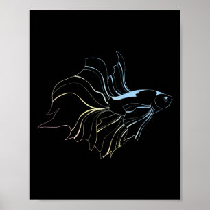 Affiche Amateur de poisson Betta Combattant Siamois Aquari