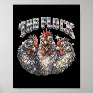 Affiche Amateur de poulet de cour 80s Heavy-metal Rock Mus