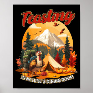 Affiche Amateur de randonnée de la dinde de camping de Tha