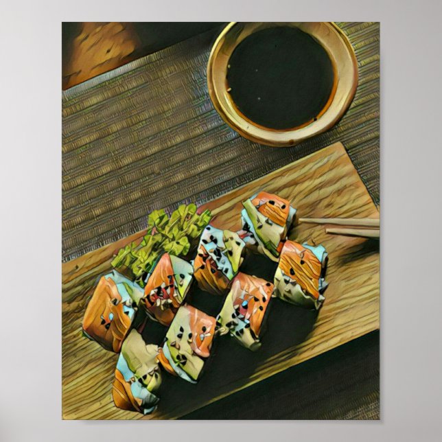 Affiche Amateur de sushi asiatique (Devant)
