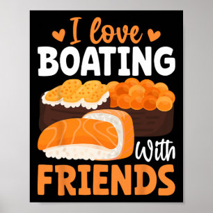 Affiche Amateur de Sushi Japonais en Bateau - J'adore Navi