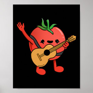 Affiche Amateur de Tomate Jouant de la Guitare Tomate