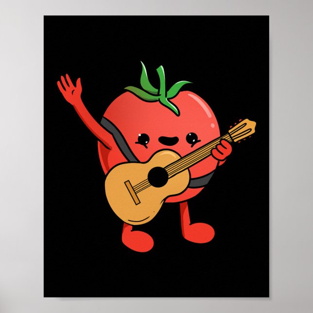 Affiche Amateur de Tomate Jouant de la Guitare Tomate  (Devant)