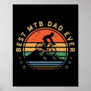 Affiche Amateur de vélo de montagne pour hommes Rétro Papa