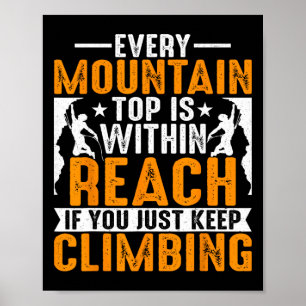 Affiche Amateur d'escalade de montagne - Vous continuez ju