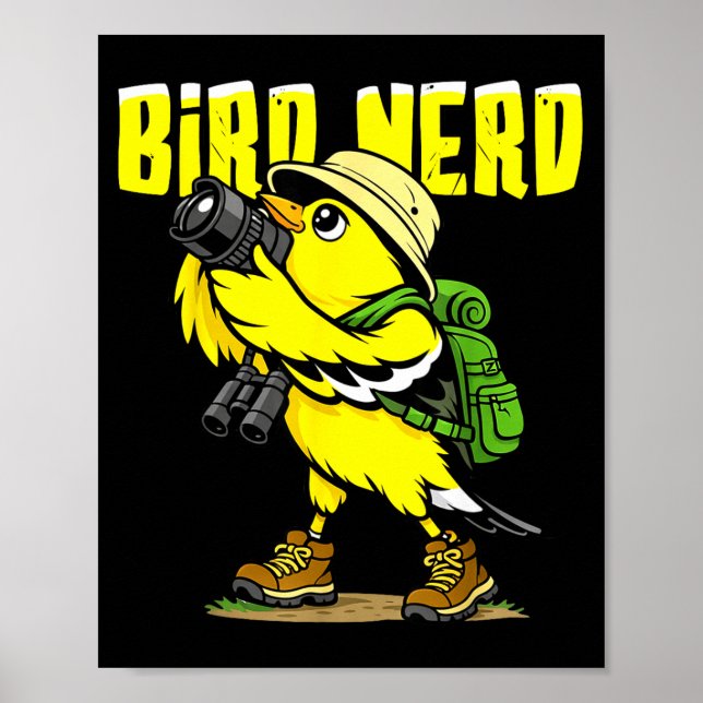 Affiche Amateur d'oiseaux drôle d'observation d'oiseaux am (Devant)