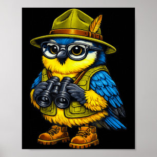 Affiche Amateur d'oiseaux drôle Nerd en regardant l'amoure
