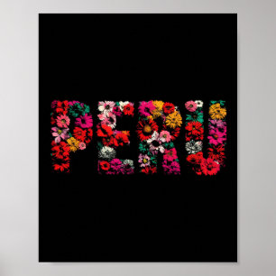 Affiche Amateur du Pérou - Souvenir floral de vacances pér