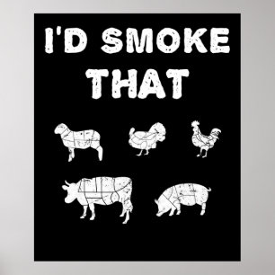 Affiche Amateurs de barbecue ID Fumée que le chef fumeur