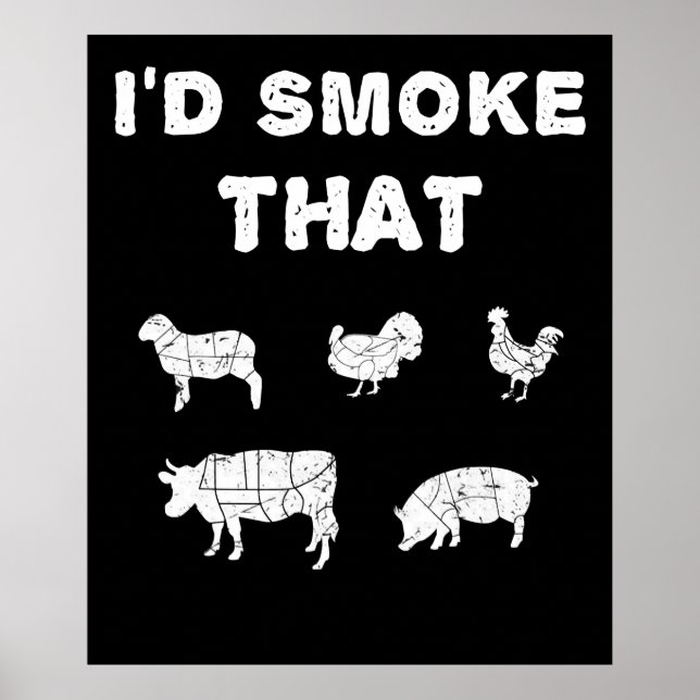 Affiche Amateurs de barbecue | ID Fumée que le chef fumeur (Devant)