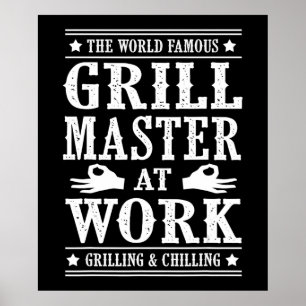 Affiche Amateurs de barbecue Le Célèbre Maître Grill Au