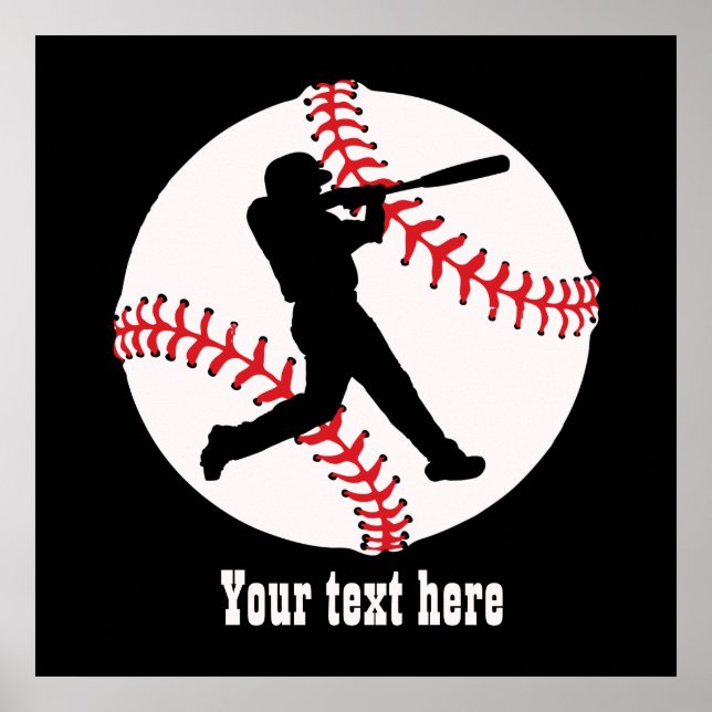 Affiche Amateurs de baseball cool ajouter du texte (Devant)