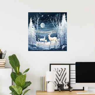 Affiche Amateurs de cerfs d'hiver cool