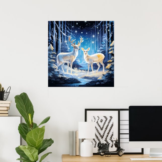 Affiche Amateurs de cerfs d'hiver cool (Bureau à domicile)