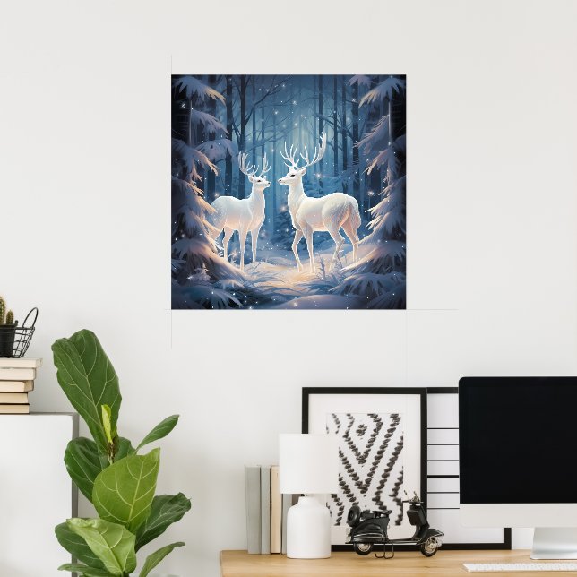 Affiche Amateurs de cerfs d'hiver cool (Bureau à domicile)