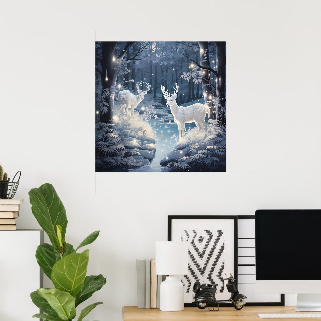 Affiche Amateurs de cerfs d'hiver cool (Bureau à domicile)