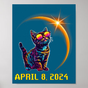 Affiche Amateurs de chats drôles Astronomie Éclipse solair