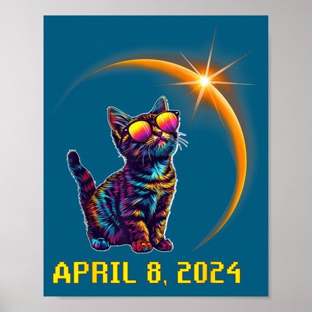 Affiche Amateurs de chats drôles Astronomie Éclipse solair (Devant)