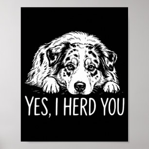 Affiche Amateurs de chien berger australien Heard Line Art