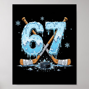 Affiche Amateurs de hockey drôles Drip 6-7 Numéro Six Sept