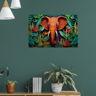 Affiche Amateurs de jungle cool d'éléphants