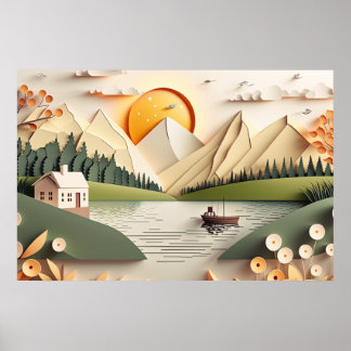 Affiche Amateurs de lacs de montagne cool
