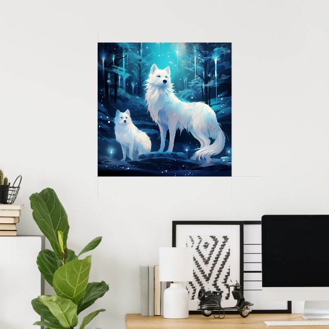 Affiche Amateurs de loups d'hiver cool (Bureau à domicile)