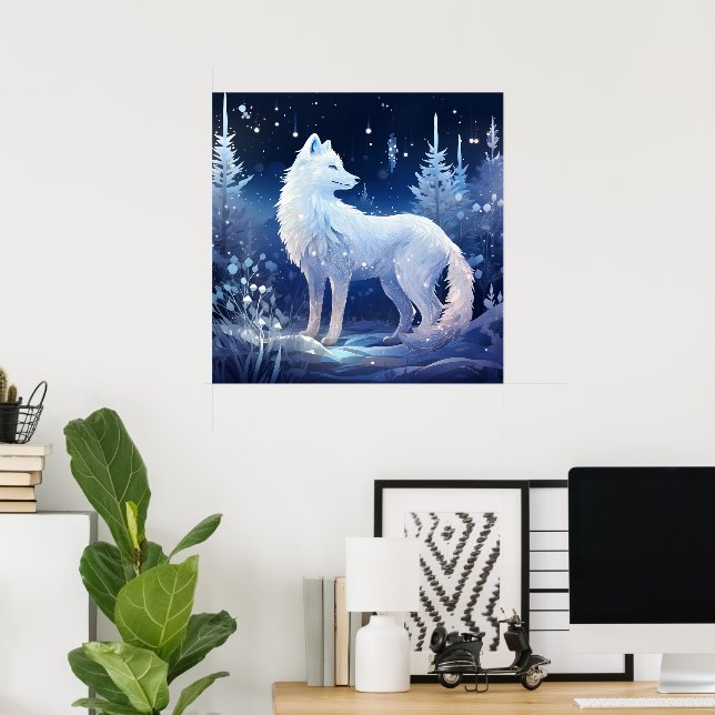 Affiche Amateurs de loups d'hiver cool (Bureau à domicile)