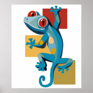 Affiche Amateurs de reptiles Gecko Bleu