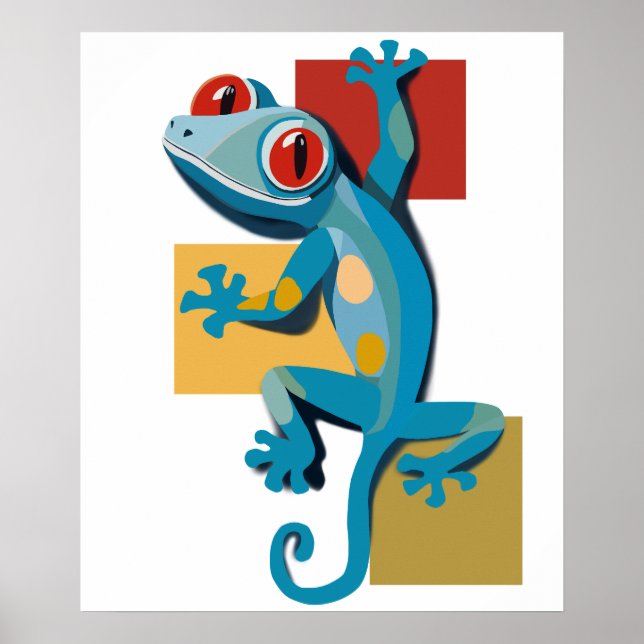 Affiche Amateurs de reptiles Gecko Bleu (Devant)
