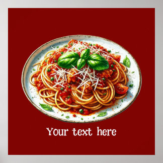 Affiche Amateurs de spaghetti mignonette personnaliser ita