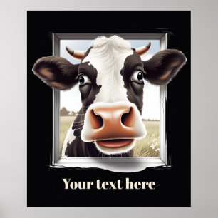 Affiche Amateurs de vache mignonne personnalisable