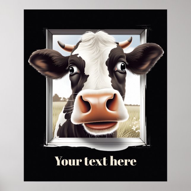 Affiche Amateurs de vache mignonne personnalisable (Devant)