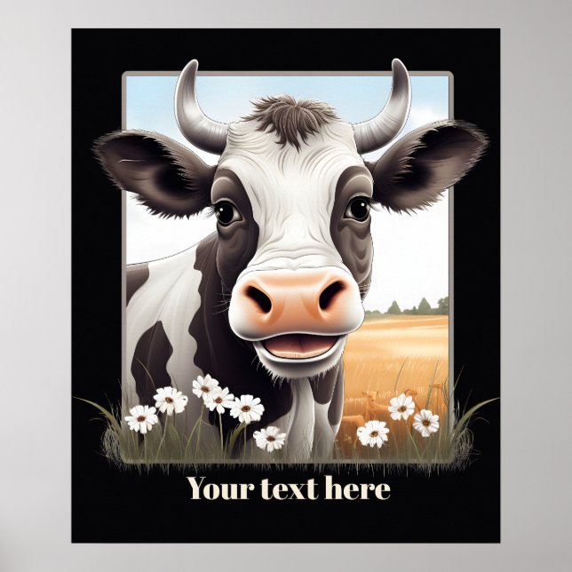 Affiche Amateurs de vache mignonne personnalisable (Devant)