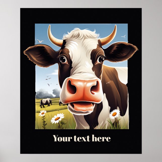 Affiche Amateurs de vache mignonne personnalisable (Devant)