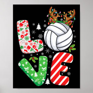 Affiche Amateurs de volleyball Garçons Filles Enfants Noël