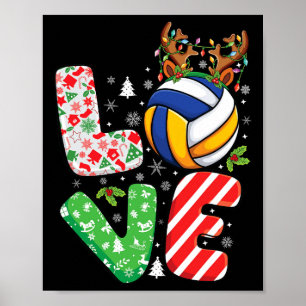 Affiche Amateurs de volleyball Garçons Filles Enfants Noël